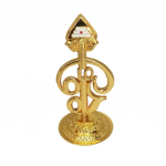 Metallist Om Vel Showpiece Lord Muruga Vel Iidol Kuldse Viimistlusega, 9 CM Tamili Om T&auml;hestik Religioosne Dekor Auto Armatuurlauale, Koju,