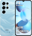 OUKITEL C2 Avatud Mobiiltelefon Android 14 Nutitelefon, 16 GB RAM + 64 GB ROM / 1 TB Laiendatav, 6,52 HD+ Telefon 5000 mAh Aku, 13 MP + 5 MP Kaamera sinine