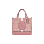 Coach Dempsey 22 Klassikaline triibuline Signature kangast ja nahast kott Naiste kott Smoky-Rose C8417-IMP1X Basic Set (Bag+Dust Bag)