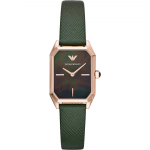 Emporio Armani Gioia P&auml;rlmutter Roheline Nahk Naiste Kvarts Analoogkell AR11149 p&auml;rliv&auml;rvi ema