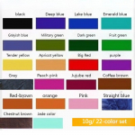 10g/20g 22-v&auml;rviline komplekt keetmiseta puuvilla ja lina riiete v&auml;rvimiseks / K&auml;sit&ouml;&ouml; DIY vanade riiete uuendamise pigment / Tie-dye v&auml;rvipulber clothing dye