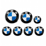 7 tk autokatte embleemid BMW 50. juubeliv&auml;ljaanne E36 E46 E53 E90 E60 E93 E87 G01 G20 X3 F30 F20. Tarvikud