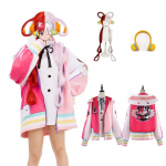 Uta Cosplay One Piece Film Red Cosplay Kost&uuml;&uuml;m Uta Filmimaailma Diva Uta Cosplay Kost&uuml;&uuml;m Uta Parukas [AG-TOP] [Parukas Kaasas] (L, Komplektis)