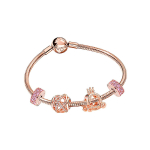 Pandora roosakuldne Galaktika Armastuse K&auml;ev&otilde;ru Naiste k&auml;ev&otilde;ru H&otilde;be B801392 Box,Pink,18 beige