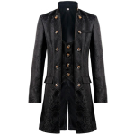 Meeste Steampunk gooti frakk Trench-mantel Keskaegne j&otilde;uluvana riietus Victoria vormiriietus Halloweeni kost&uuml;&uuml;m smoking S must