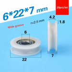 20 tk U-soonega Plastkattega laager 696ZZ 6*22*7 mm ukseakna POM-rullik ratas nailonrattur Ava 6mm L&auml;bim&otilde;&otilde;t 22mm