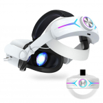 RGB Peapael Oculus Quest 2 jaoks Reguleeritav Akupakett Elite Strap Aku 8000mAh VR Asendusrihm Meta Quest 2 jaoks valge