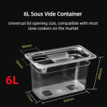 6L/11L/25L Suure Mahutavusega Sous Vide Anum Kulinaarne Sukeldatav Aeglane K&uuml;psetaja Spetsiaalne Veepaak Aeglaseks K&uuml;psetamiseks gray