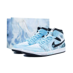 Jordan Air Jordan 1 Absurd K&auml;sit&ouml;&ouml;, Udune Sinine T&auml;hesong Libisemiskindel Keskmise k&otilde;rgusega Vintage Korvpallijalatsid Meeste DQ8426-132(Team1154-) 44 white