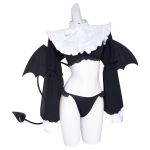 Minu kleidi-kallis Marin Kitagawa Cosplay Kost&uuml;&uuml;m, Sukubiini deemoniriietus tiibade ja sarvedega Halloweeni & Anime Cosplay jaoks XXXL must