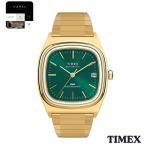 TIMEX TW2Y67700 E-Line Automaatne Kell Roheline Tihvik Kullatud Roostevaba Teras Jaapan Autentne