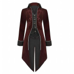 Halloweeni cosplay kost&uuml;&uuml;m Smoking keskaegne renessanss retro kost&uuml;&uuml;m meeste pikad p&auml;&auml;sukesega mantlid S