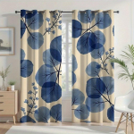 2 tk sinise lehemustriga tr&uuml;kitud kardinat, pol&uuml;esterkangast, masinpestav, sobib magamistoa elutoa kaunistamiseks 53x116cm &2pc gray