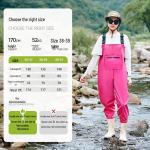 Veekindlad kalastus- ja vees&otilde;idup&uuml;ksid vihmasaabastega lastele 41 (fits size 40-41) pink