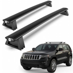 165 naela alumiiniumist katuseraami risttalad &uuml;hilduvad 2011-2021 Jeep Grand Cherokeega, millel on soontega k&uuml;lgliistud, katuseluugi pagasikandur