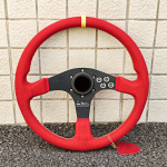JDM modifitseeritud stiilis seemisnahast rooliratas 14-tolline lame ketas v&otilde;idus&otilde;idu tuning rooliratas universaalne Red O-- black