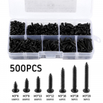 340/500 tk Pannipeaga keeratava kruvi ristpea M3/M4/M3.5/M4.8 isekeermestavate kruvide komplekti komplekt must m&ouml;&ouml;bel s&uuml;sinikterasest