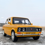 1:18 LADA 2106 Valatud metallist m&auml;nguauto mudel Heli ja valgusega Laste m&auml;nguasi Kollektsioneeritav S&uuml;nnip&auml;evakingitus kollane