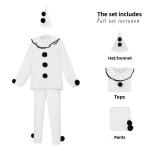 &Otilde;udne Pierrot Klouni Cosplay Kost&uuml;&uuml;m Elegantse Stiiliga T&auml;iskasvanutele ja Cosplay &Uuml;ritusteks S white