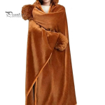 Kantav Tekk-Kapuutsiga Loomakujuline Kapuutsiga S&auml;rk, T&auml;iskasvanute &Uuml;le suurusega Fliisist Dressipluus Mugav Talvine Magamisriietus, Halloweeni Cosplay Kost&uuml;&uuml;m D brown