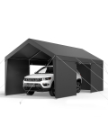 VEVOR Varjualune autole, 10 x 20 FT v&auml;liauto varikatus, Kaasaskantav varjualune eemaldatavate k&uuml;ljeseinte ja uksega, Tugevdatud autovarjualune hall