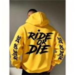Kirjaga Ride Or Die Graafiline Huppar Dressipluus &Uuml;legabariidiline Streetwear Spordir&otilde;ivad Pullover Meeste Naiste Vabaaja S&uuml;gisene Huppuga Top 3XL yellow