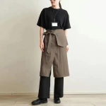 Jaapani stiilis poolpikk p&otilde;ll K&ouml;&ouml;gis kokkamiseks Veekindel Plekikindel V&ouml;&ouml;koht Varrukateta disain Japanese-Style Half Apron, Dark Coffee gray