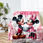 Kohandatud nimega Mickey Minnie teemaline tr&uuml;kitud tekk - T&auml;iuslik diivanile, voodisse, reisimiseks ja &otilde;ues kasutamiseks | Masinpestav, hubane ja vastupidav. 150cmx180cm