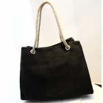 Moodne linane k&auml;ekott Suur ostuk&auml;ekott Puhkuse suur korv Suvine rannakootud ranna&otilde;lakott must