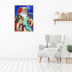 5D j&otilde;uluvana oma nimekirja kontrollimas Teemantmaal Ristpistes Teemanttikandid Euroopa mosaiik 20X30CM