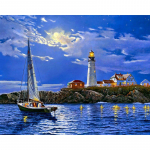 Rhinestone Painting Crystal Scenic Sea & Lighthouse Home Decor DIY Teemantmaaling 5D Ristpistes 20X30CM