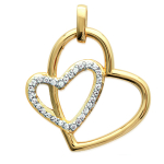 Les Tr&eacute;sors De Lily [C4568] - kullatud ripats  Love  valge kuld - 30x25 mm valge