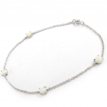 Les Tr&eacute;sors De Lily [E8659] - Bracelet Argent 'D&eacute;esse Opale' Blanc argent&eacute; (rhodi&eacute;) - 4 mm valge