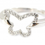 H&otilde;bes&otilde;rmus 'Butterfly' h&otilde;bevalge (roodiumiga kaetud) - 12x10 mm 50 valge