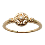 Bague Plaqu&eacute; Or 'D&eacute;esse' blanc dor&eacute; - 7 mm 50 kuld