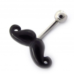 Les Tr&eacute;sors De Lily [K3084] - Body Piercing 'Moustache' noir must
