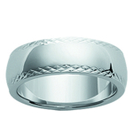 Bague acier 'Lien d'Amour' argent&eacute; - 6 mm 50 h&otilde;be