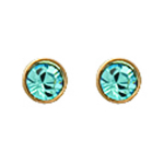 Les Tr&eacute;sors De Lily [L1148] - Boucles Plaqu&eacute; Or 'Unique' aqua dor&eacute; - 3 mm sinine