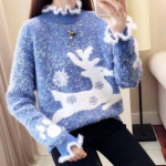 Pofulove naarits karusnaha volangid mansetid Turtleneck kudumid nahas&otilde;bralik j&otilde;uluteemaline pullover kampsun S