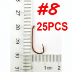 Kumerdatud silmaga punane s&ouml;&ouml;dahoidja kalakonks koos varreotstega Worm Bait Holder Snelli jaoks #2