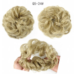 Naiste lainelised lokkis sassis juuksepahmakad s&uuml;nteetilised elastsed juukselipsud pikendusjuuksed Scrunchie juuksepaelad 24