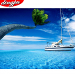 5D DIY Teemantmaaling Delfiin Teemanttikandid Ristpistes Loomad Rhinestone Mosaiic Kodukaunistus 20X30CM