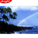 Teemantmaali maastik 5D DIY T&auml;is&uuml;mmargune teemanttikandid Puu ristpistes mosaiikpilt kivist k&auml;sit&ouml;&ouml;st 20X30CM