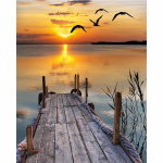 5D isetehtud teemantmaal P&auml;ikeseloojang Katkised sild Teemanttikandid Ristpistes Kodukaunistus K&auml;sitsi valmistatud kingitused Round 20x30cm