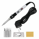 80 W jootekolb, reguleeritava temperatuuriga LCD digitaalne elektriline jootmise &uuml;mbert&ouml;&ouml;tamine, jootetraadi otsikute komplektiga jootekolb valge