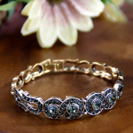 Retro kullav&auml;rvi Bohemia naiste k&auml;ev&otilde;ru T&uuml;rgi manseti k&auml;ev&otilde;ru T&auml;ishallist Ottomani kristallist pulmaehte kingitus hall v&auml;rv