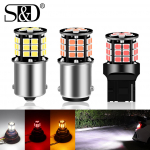 1Tk T20 LED W21/5W 7443 W21W 7440 PY21W P21W led BAY15D BA15S BAU15S BA15D Led auto LED pirn P21/5W 1156 1157 suunatuli valge punane kollane lamp 1157 BA15D kollane