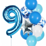 Poiste ja t&uuml;drukute esimese s&uuml;nnip&auml;eva &otilde;hupallid 12 tk Roosa sinine numbriga s&uuml;nnip&auml;evakaunistus 1, 2, 3, 4, 5, 6, 7, 8, 9 aastat Blure 9 set