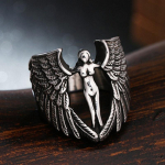 Uus meeste moe isiksus Retro jumalanna Angel Wings Ring moeehted 13