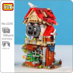 LOZ 1225 Metsamaja Hundimaja Koer Loom Lillepuu 3D Mudel DIY Mini klotsid Tellised Ehitusm&auml;nguasi ilma kastita